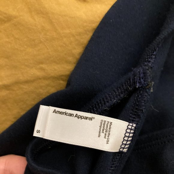 American Apparel Ponte Off-Shoulder Cross Back Dress Small Navy Blue - Picture 4 of 5